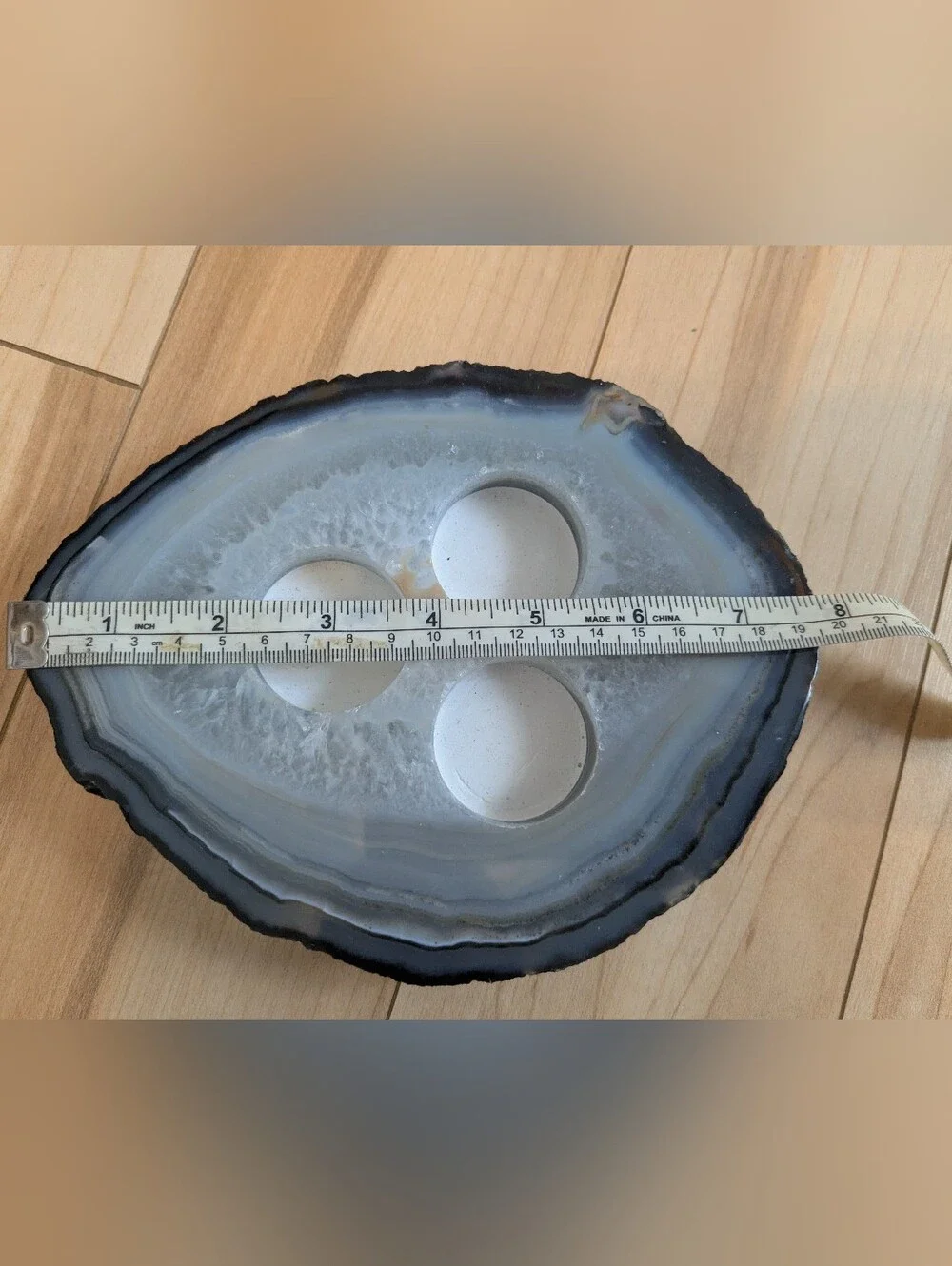 Agate tealight holder flat